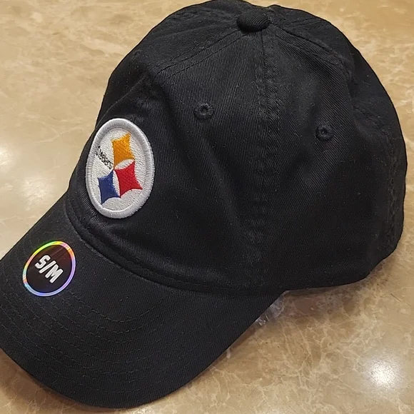 Team Apparel Pittsburgh Steelers NFL Black Baseball Cap, S/M or 7-1/4" - Picture 3 of 13